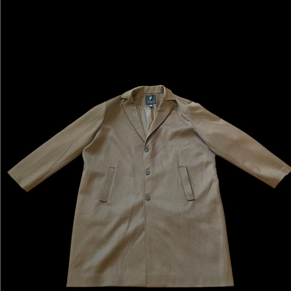 NEW Shaquille O'Neal XLG Men's Tan Overcoat